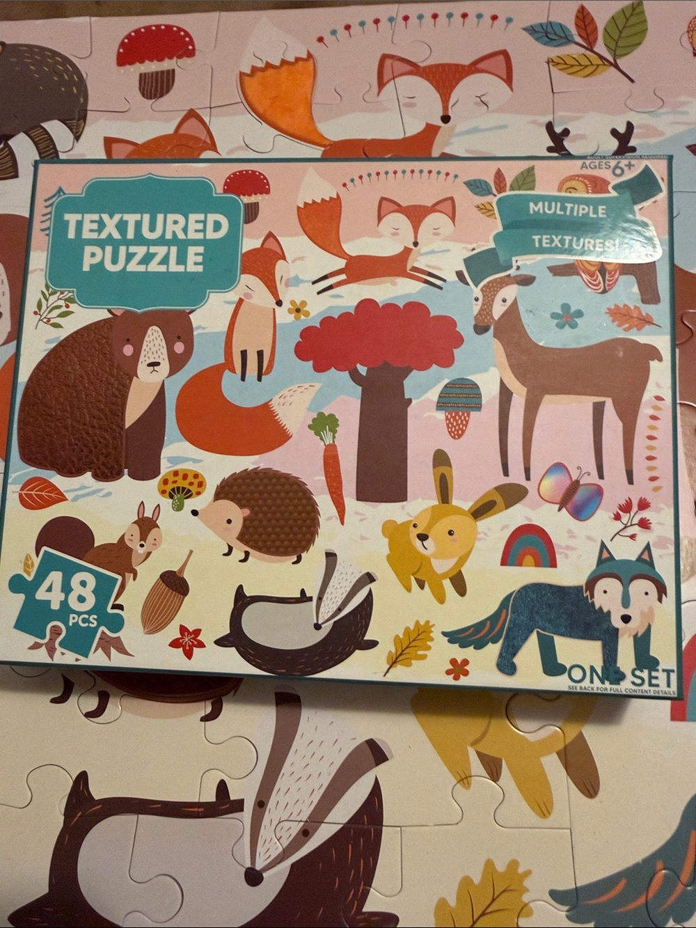 Textured Woodland Animals Puzzle - Multicolor